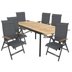 CONCEPT KENDO 4+1 - zestaw sof ogrodowych (aluminium/drewno tekowe)