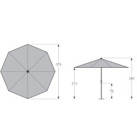 ACTIVE KURBEL 380 cm – parasol centralny z rączką