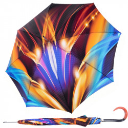 Elegance Boheme Flame - luksusowy parasol damski z abstrakcyjnym nadrukiem płomieni