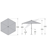 ACTIVE 320 cm – uchylny parasol ogrodowy z rączką