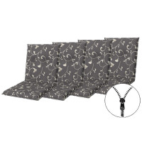 LIVING 2097 niski - komplet 4 poduszek na krzesła i fotele zapinane na zamek