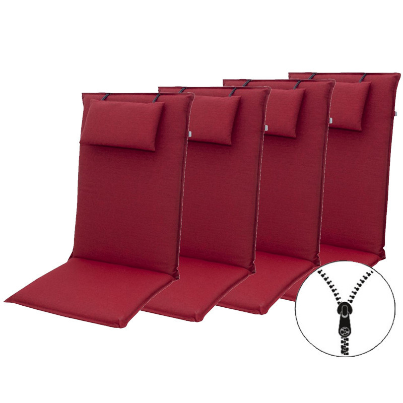 ELEGANT 2428 wysokie - zestaw 4 sztuk - poduszki na krzesło i fotel z zagłówkiem