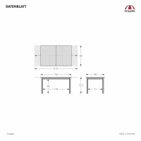EXPERT - składany stół aluminiowy 150/210x90x75 cm