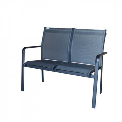 EXPERT PLUS - dwumiejscowa ławka aluminiowa w kolorze antracytowym