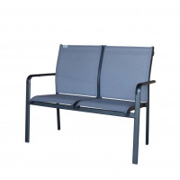 EXPERT PLUS - srebrno-szara dwuosobowa ławka aluminiowa