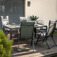 BERGAMO ACTIVE szary - komplet wypoczynkowy aluminiowy 4+1