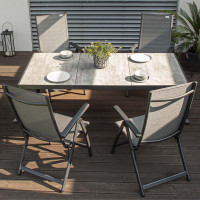 BERGAMO ACTIVE szary - komplet wypoczynkowy aluminiowy 4+1