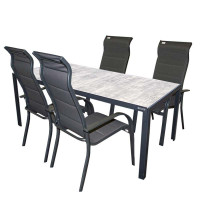 BERGAMO MIAMI szary - komplet wypoczynkowy aluminiowy 4+1