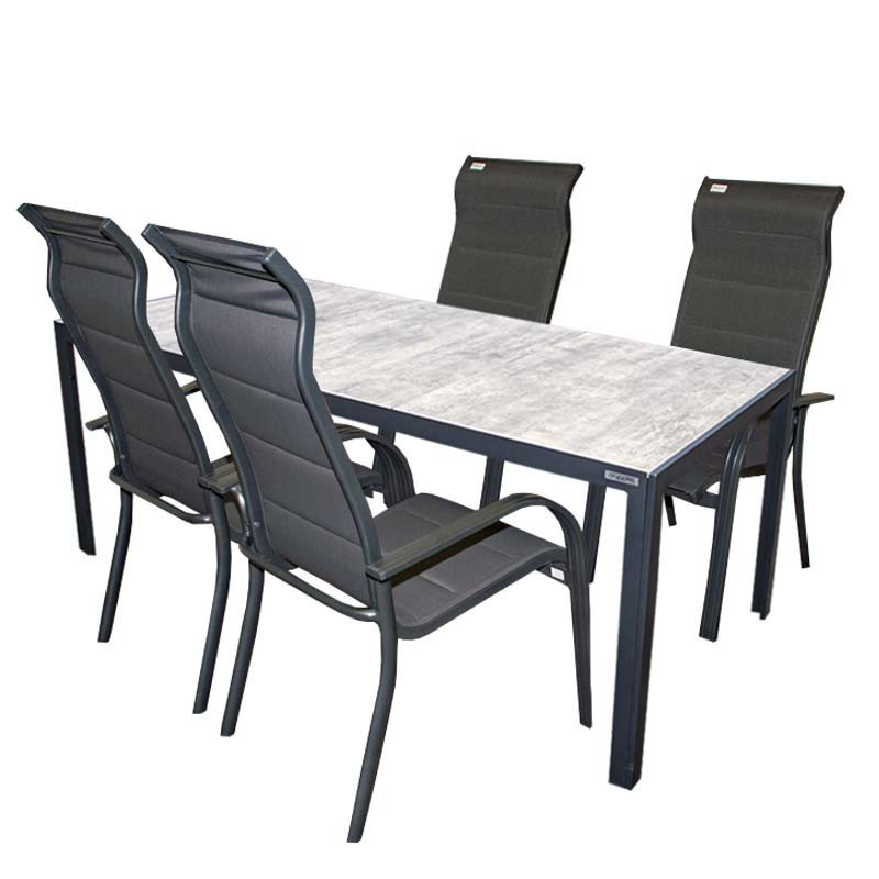 BERGAMO MIAMI szary - komplet wypoczynkowy aluminiowy 4+1