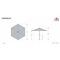  Basic Lift NEO 3m – aluminiowy parasol z rączką