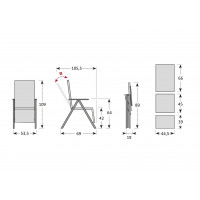 BERGAMO ACTIVE szary - komplet wypoczynkowy aluminiowy 4+1