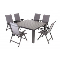 PRATO YELMO ALU - aluminiowy zestaw ogrodowy 6+1