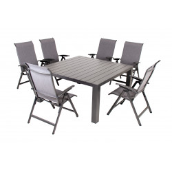 PRATO YELMO ALU - aluminiowy zestaw ogrodowy 6+1