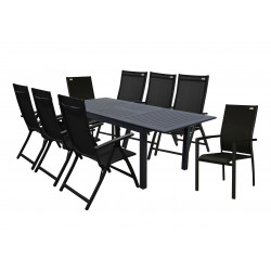 EXPERT ANTRACIT - komplet wypoczynkowy aluminiowy 6+2+1