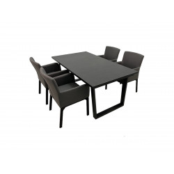 PRATO PARIS SOLID GREY - luksusowy zestaw ogrodowy 8+1