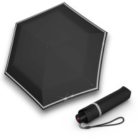 KNIRPS ROOKIE BLACK REFLECTIVE - lekki składany parasol