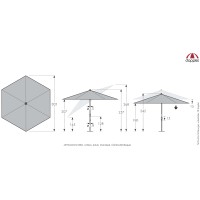 myZone 305 cm - parasol z automatycznym odchylaniem i rączką