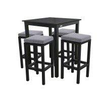 EXPERT WOOD antracyt - aluminiowy stół gastronomiczny z barem 90x90x110 cm