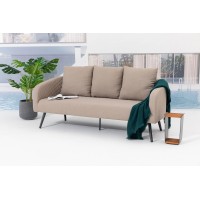 PARIS LIKA-TEX® szara - luksusowa sofa ogrodowa 3-osobowa