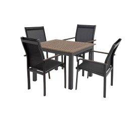 EXPERT WOOD - zestaw siedzisk aluminiowych 6+2+1