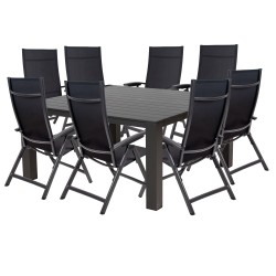 PRATO KENDO ALU - aluminiowy zestaw ogrodowy 8+1